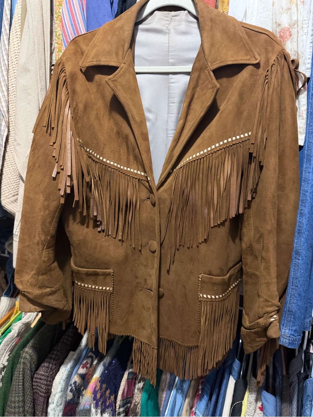 Vintage Western Leather Fringe Jackets